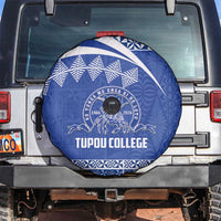 Tonga Tupou College Toloa Spare Tire Cover 160 Years Anniversary Tongan Ngatu Pattern LT14 Blue - Polynesian Pride