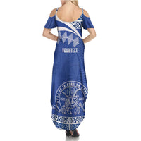 Personalised Tonga Tupou College Toloa Summer Maxi Dress 160 Years Anniversary Tongan Ngatu Pattern LT14 - Polynesian Pride