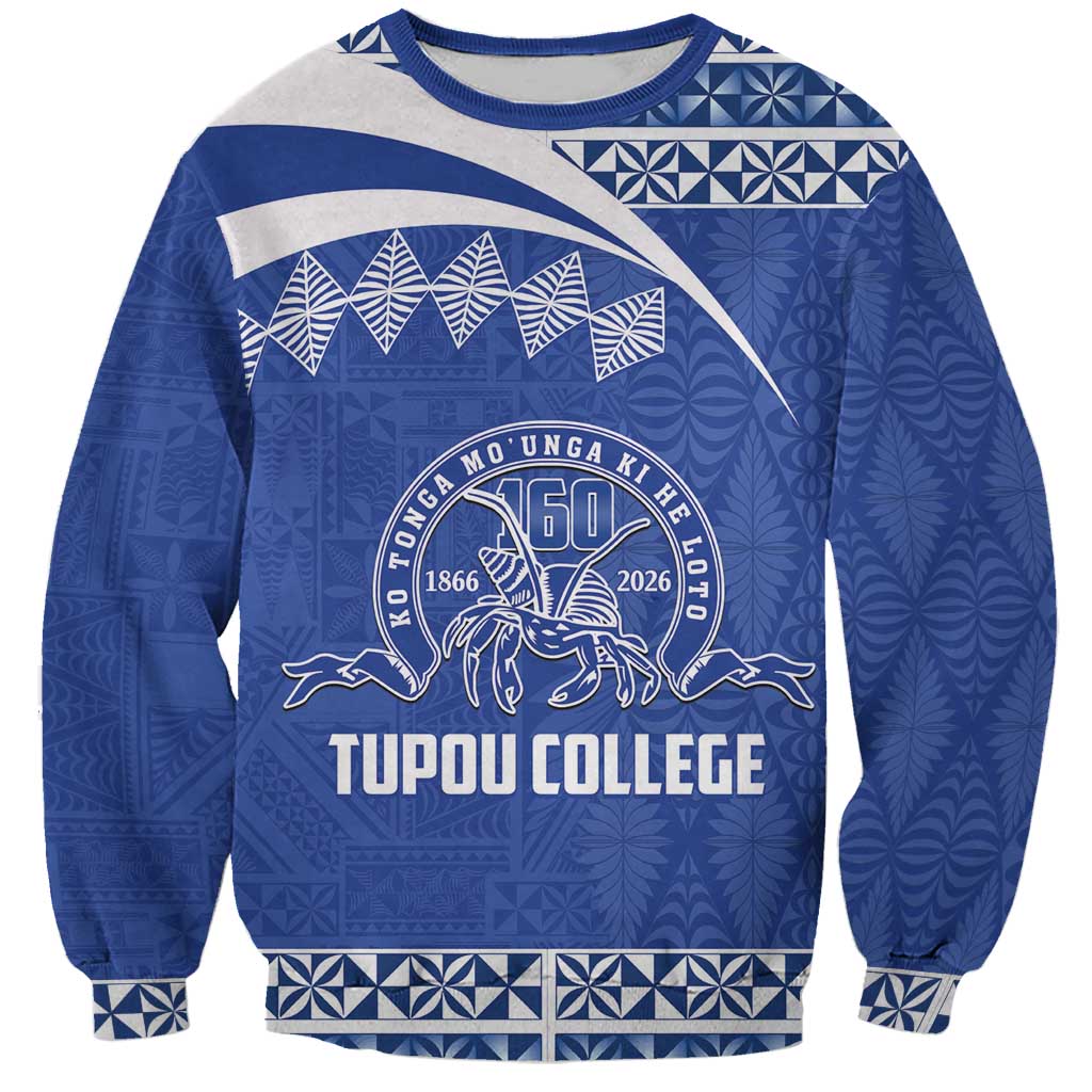 Personalised Tonga Tupou College Toloa Sweatshirt 160 Years Anniversary Tongan Ngatu Pattern