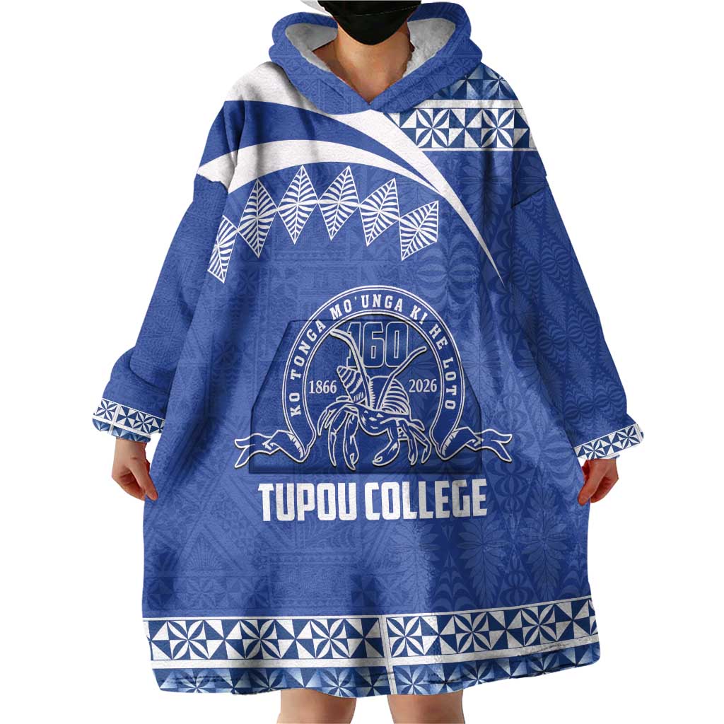 Personalised Tonga Tupou College Toloa Wearable Blanket Hoodie 160 Years Anniversary Tongan Ngatu Pattern