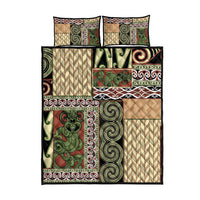 Beige Aotearoa Kowhaiwhai Pattern Quilt Bed Set NZ Maori Quilt Style