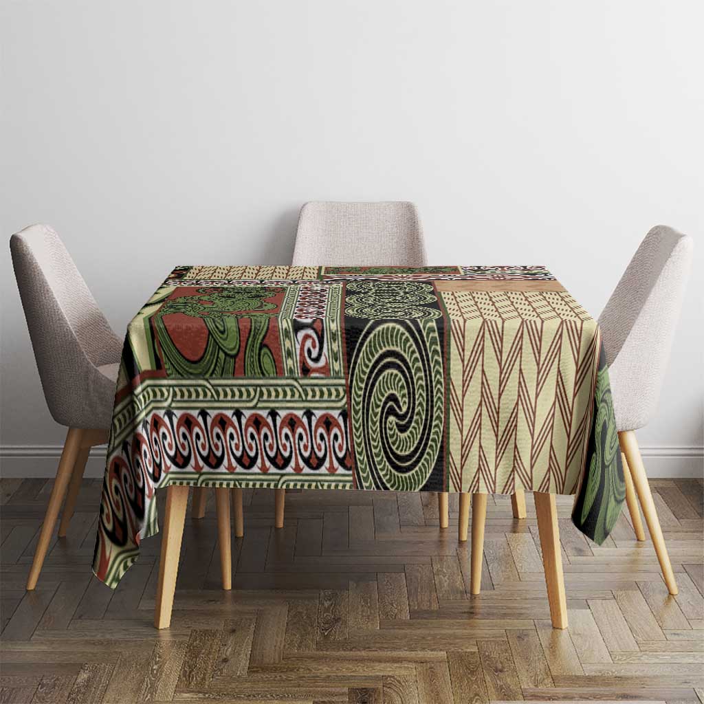 Beige Aotearoa Kowhaiwhai Pattern Tablecloth NZ Maori Quilt Style LT14 - Polynesian Pride