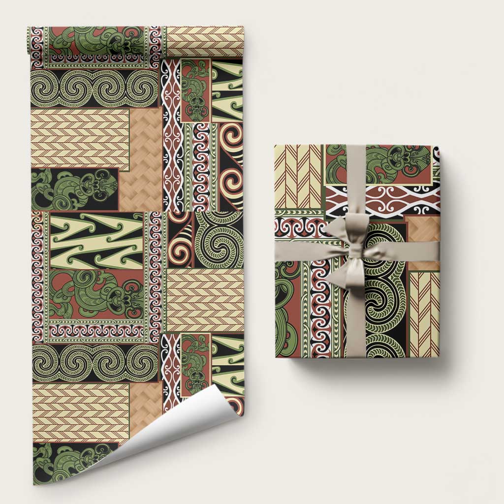Beige Aotearoa Kowhaiwhai Pattern Wrapping Paper NZ Maori Quilt Style - Polynesian Pride