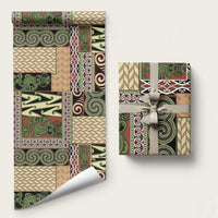 Beige Aotearoa Kowhaiwhai Pattern Wrapping Paper NZ Maori Quilt Style - Polynesian Pride