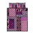 Pink Aotearoa Kowhaiwhai Pattern Quilt Bed Set NZ Maori Quilt Style
