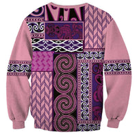 Pink Aotearoa Kowhaiwhai Pattern Sweatshirt NZ Maori Quilt Style LT14 - Polynesian Pride