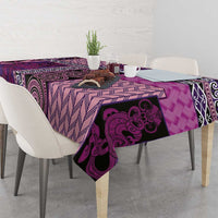 Pink Aotearoa Kowhaiwhai Pattern Tablecloth NZ Maori Quilt Style LT14 - Polynesian Pride
