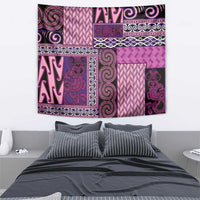 Pink Aotearoa Kowhaiwhai Pattern Tapestry NZ Maori Quilt Style