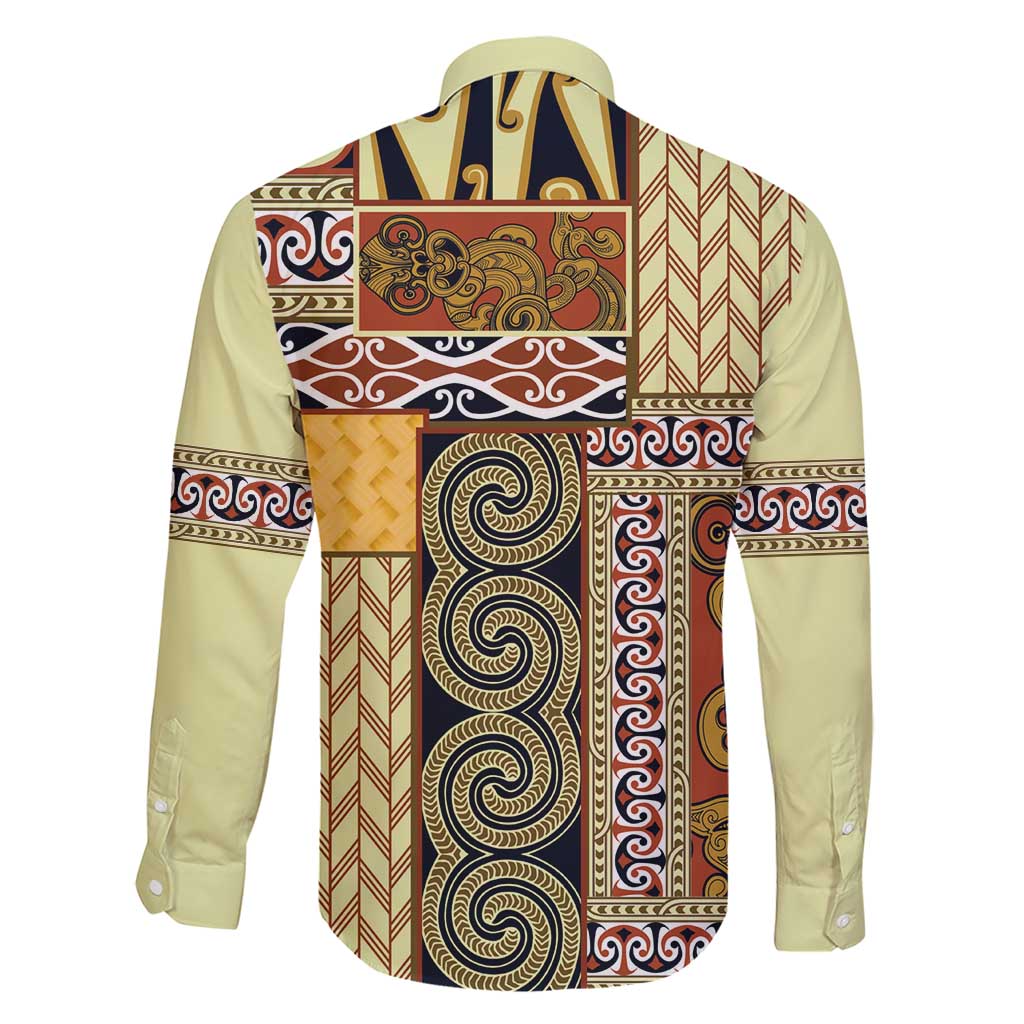 Yellow Aotearoa Kowhaiwhai Pattern Family Matching Short Sleeve Bodycon Dress and Hawaiian Shirt NZ Maori Quilt Style