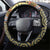 Yellow Aotearoa Kowhaiwhai Pattern Steering Wheel Cover NZ Maori Quilt Style