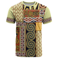 Yellow Aotearoa Kowhaiwhai Pattern T Shirt NZ Maori Quilt Style LT14 Yellow - Polynesian Pride