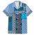 Blue Aotearoa Kowhaiwhai Pattern Hawaiian Shirt NZ Maori Quilt Style