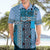Blue Aotearoa Kowhaiwhai Pattern Hawaiian Shirt NZ Maori Quilt Style