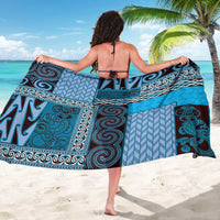 Blue Aotearoa Kowhaiwhai Pattern Sarong NZ Maori Quilt Style