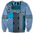 Blue Aotearoa Kowhaiwhai Pattern Sweatshirt NZ Maori Quilt Style