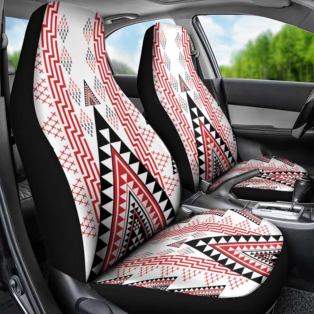 Aotearoa Taniko Car Seat Cover Niho Taniwha Purapura Whetu Mix Poutama