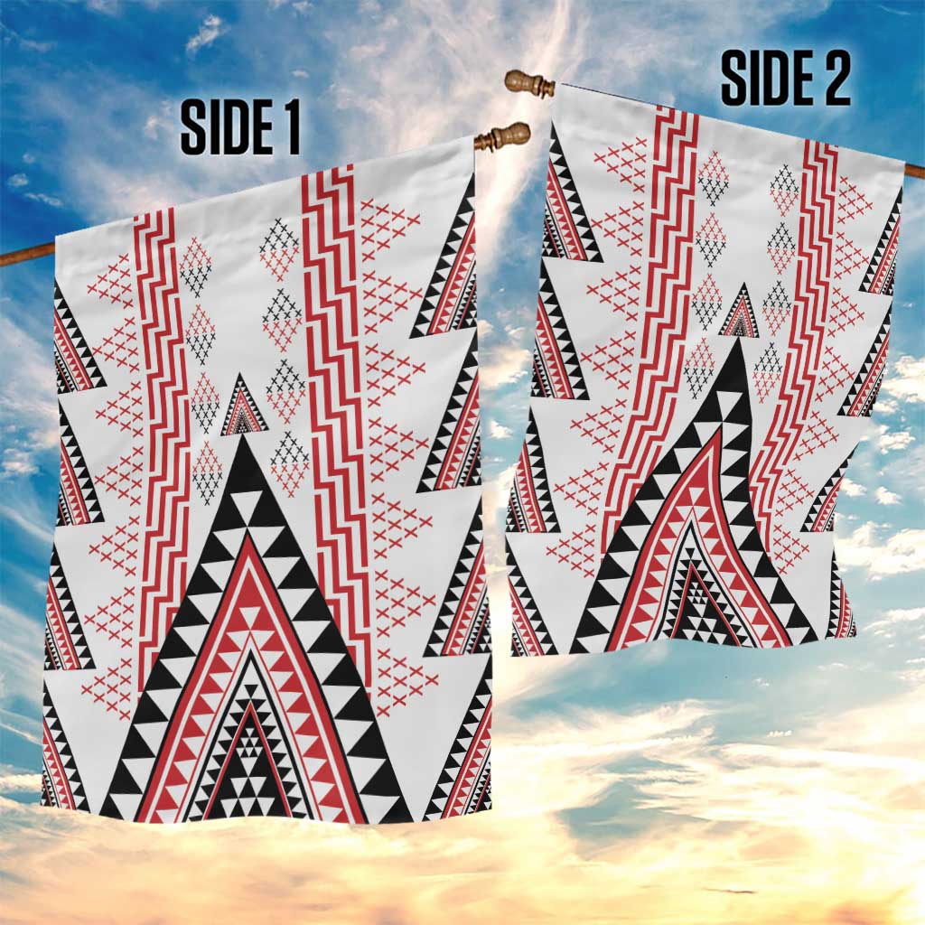 Aotearoa Taniko Garden Flag Niho Taniwha Purapura Whetu Mix Poutama