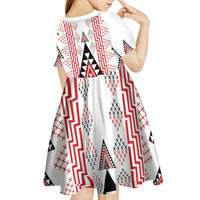 Aotearoa Taniko Kid Short Sleeve Dress Niho Taniwha Purapura Whetu Mix Poutama