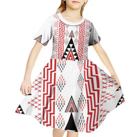 Aotearoa Taniko Kid Short Sleeve Dress Niho Taniwha Purapura Whetu Mix Poutama