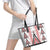 Aotearoa Taniko Leather Tote Bag Niho Taniwha Purapura Whetu Mix Poutama