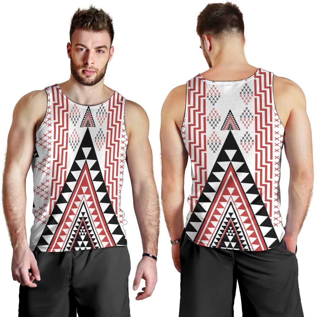 Aotearoa Taniko Men Tank Top Niho Taniwha Purapura Whetu Mix Poutama