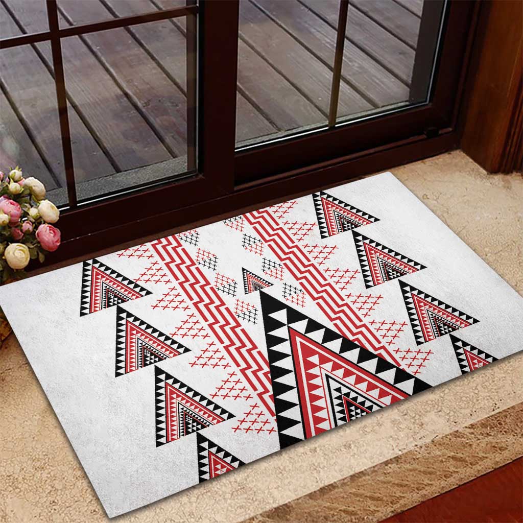 Aotearoa Taniko Rubber Doormat Niho Taniwha Purapura Whetu Mix Poutama