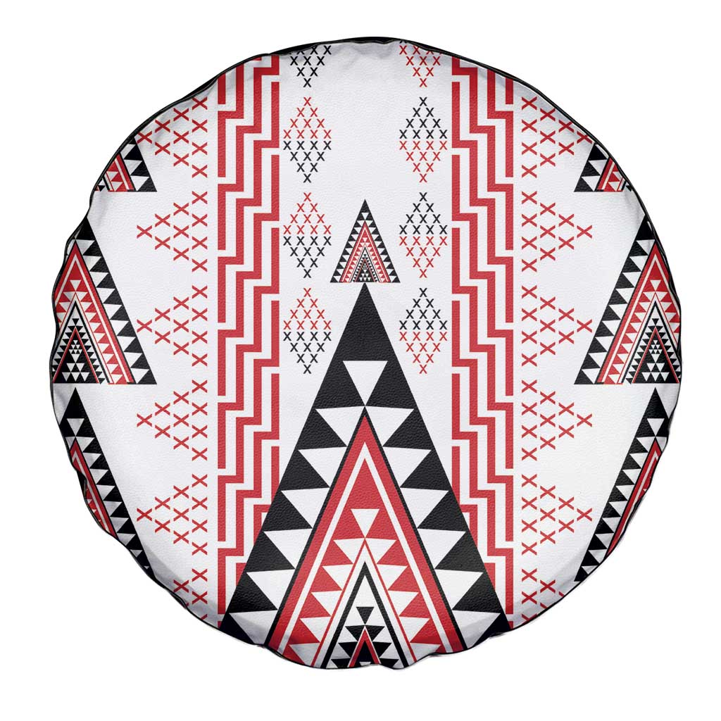 Aotearoa Taniko Spare Tire Cover Niho Taniwha Purapura Whetu Mix Poutama LT14 - Polynesian Pride