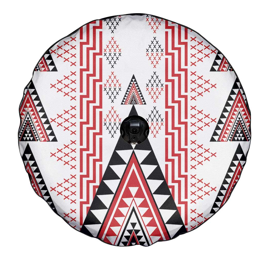 Aotearoa Taniko Spare Tire Cover Niho Taniwha Purapura Whetu Mix Poutama LT14 - Polynesian Pride