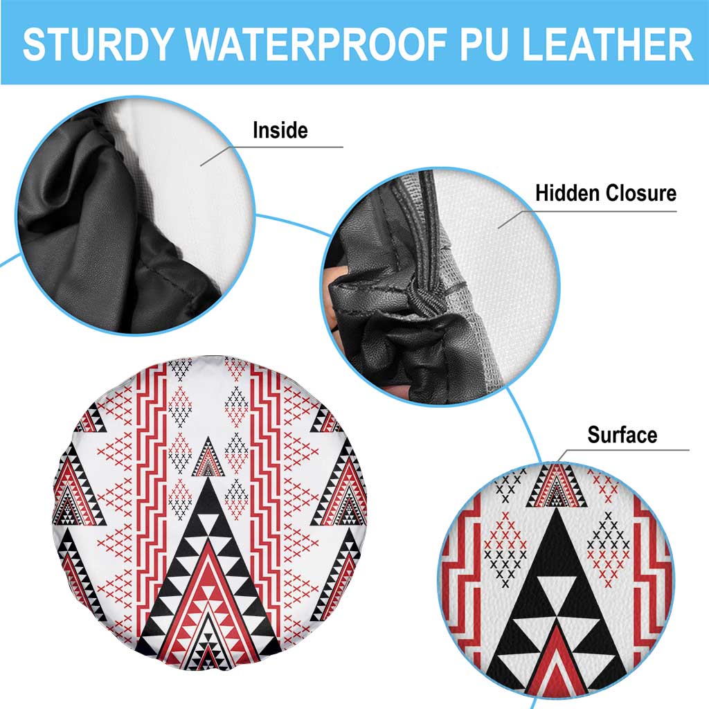 Aotearoa Taniko Spare Tire Cover Niho Taniwha Purapura Whetu Mix Poutama LT14 - Polynesian Pride
