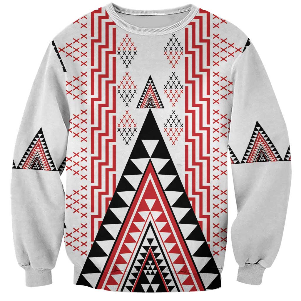 Aotearoa Taniko Sweatshirt Niho Taniwha Purapura Whetu Mix Poutama