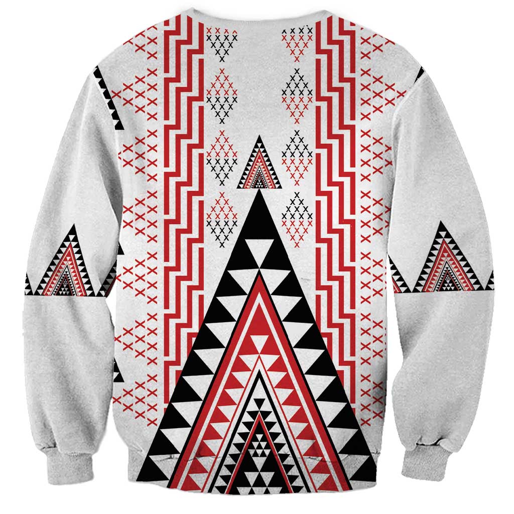 Aotearoa Taniko Sweatshirt Niho Taniwha Purapura Whetu Mix Poutama