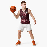 Personalised Cook Islands Mangaia Basketball Jersey Tiare Maori Polynesian Waves Tattoo LT14 - Polynesian Pride