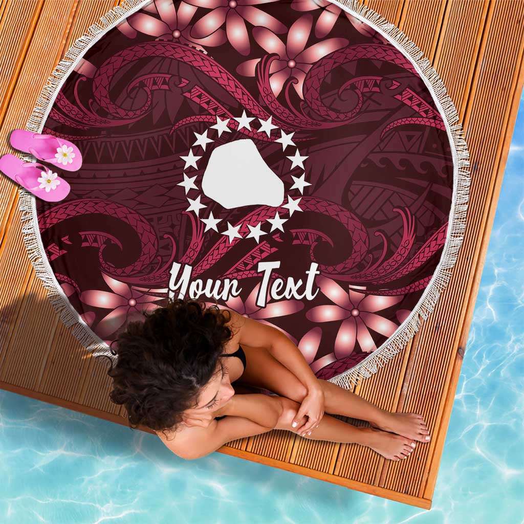 Personalised Cook Islands Mangaia Beach Blanket Tiare Maori Polynesian Waves Tattoo LT14 - Polynesian Pride