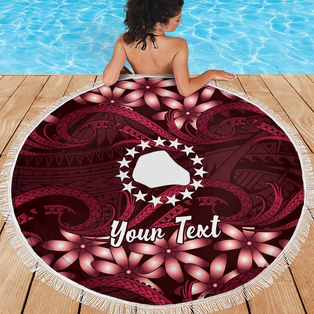 Personalised Cook Islands Mangaia Beach Blanket Tiare Maori Polynesian Waves Tattoo LT14 - Polynesian Pride