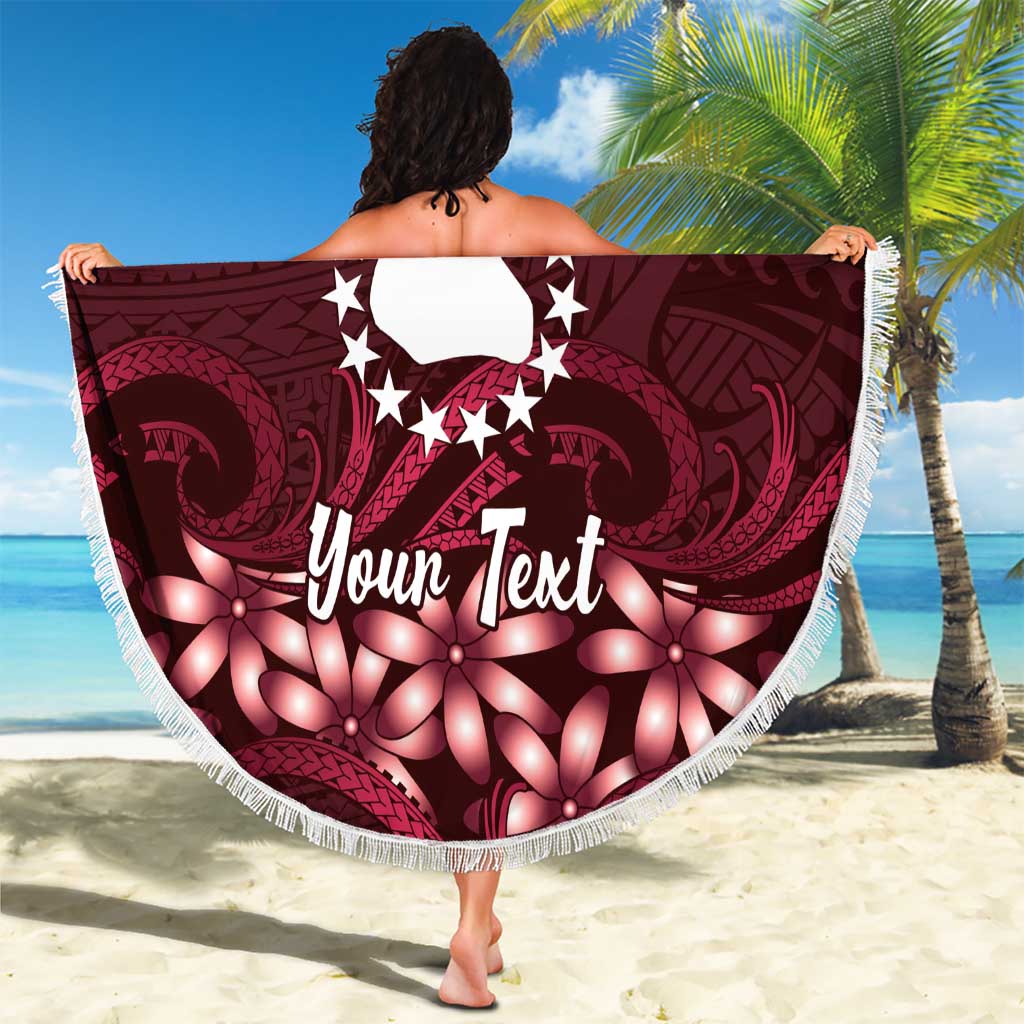 Personalised Cook Islands Mangaia Beach Blanket Tiare Maori Polynesian Waves Tattoo LT14 - Polynesian Pride