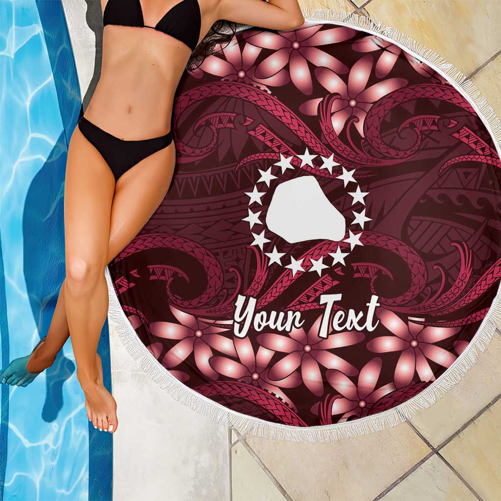 Personalised Cook Islands Mangaia Beach Blanket Tiare Maori Polynesian Waves Tattoo LT14 - Polynesian Pride