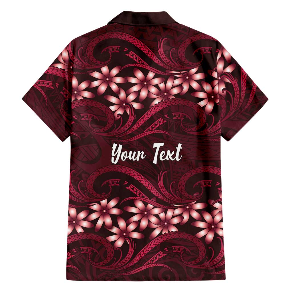Personalised Cook Islands Mangaia Hawaiian Shirt Tiare Maori Polynesian Waves Tattoo LT14 - Polynesian Pride
