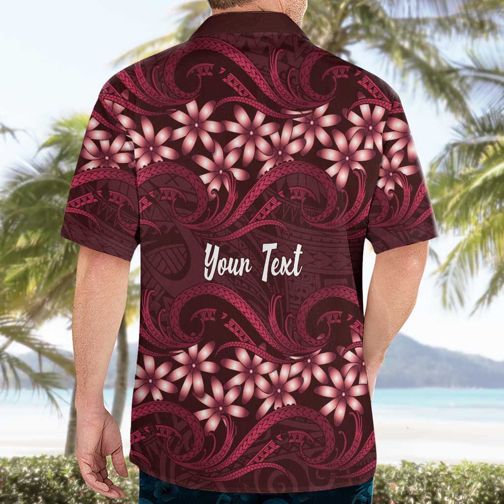 Personalised Cook Islands Mangaia Hawaiian Shirt Tiare Maori Polynesian Waves Tattoo LT14 - Polynesian Pride