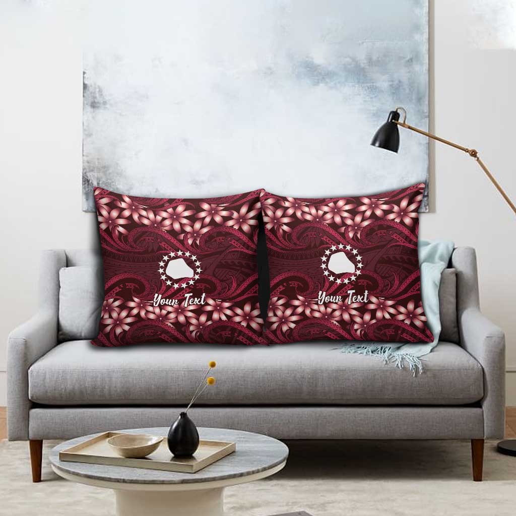 Personalised Cook Islands Mangaia Pillow Cover Tiare Maori Polynesian Waves Tattoo LT14 - Polynesian Pride