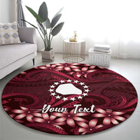 Personalised Cook Islands Mangaia Round Carpet Tiare Maori Polynesian Waves Tattoo