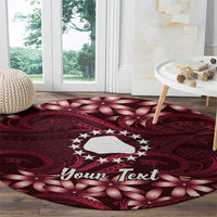 Personalised Cook Islands Mangaia Round Carpet Tiare Maori Polynesian Waves Tattoo