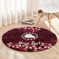 Personalised Cook Islands Mangaia Round Carpet Tiare Maori Polynesian Waves Tattoo