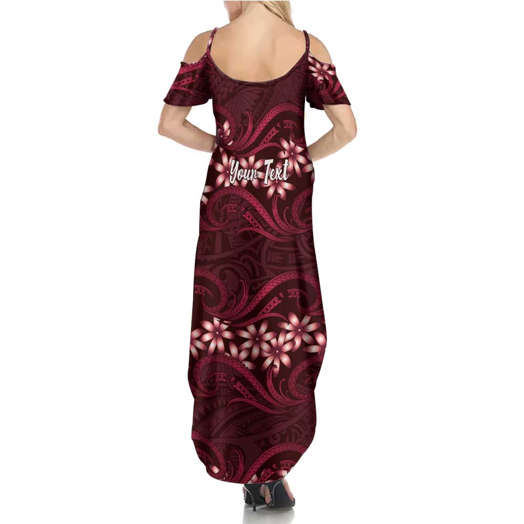 Personalised Cook Islands Mangaia Summer Maxi Dress Tiare Maori Polynesian Waves Tattoo LT14 - Polynesian Pride