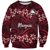 Personalised Cook Islands Mangaia Sweatshirt Tiare Maori Polynesian Waves Tattoo