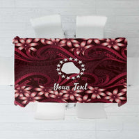 Personalised Cook Islands Mangaia Tablecloth Tiare Maori Polynesian Waves Tattoo