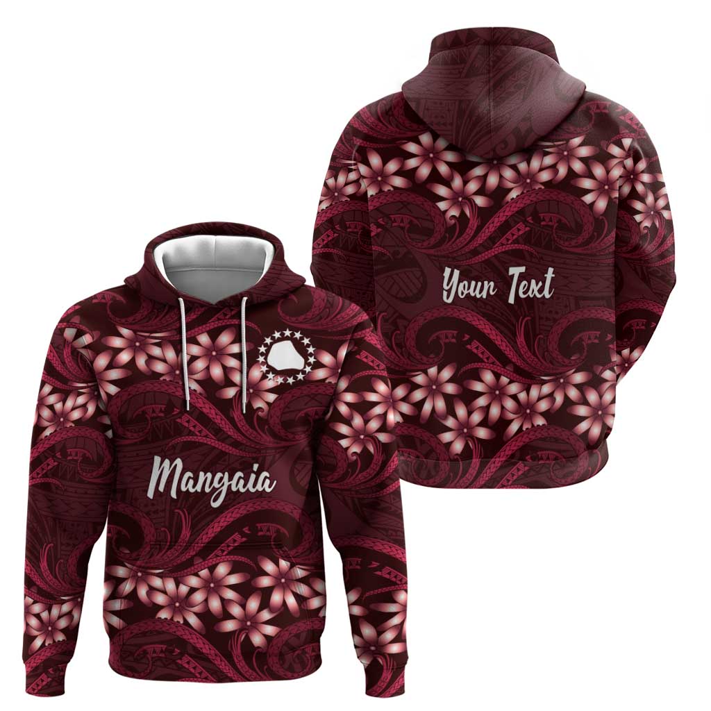 Personalised Cook Islands Mangaia Zip Hoodie Tiare Maori Polynesian Waves Tattoo LT14 - Polynesian Pride