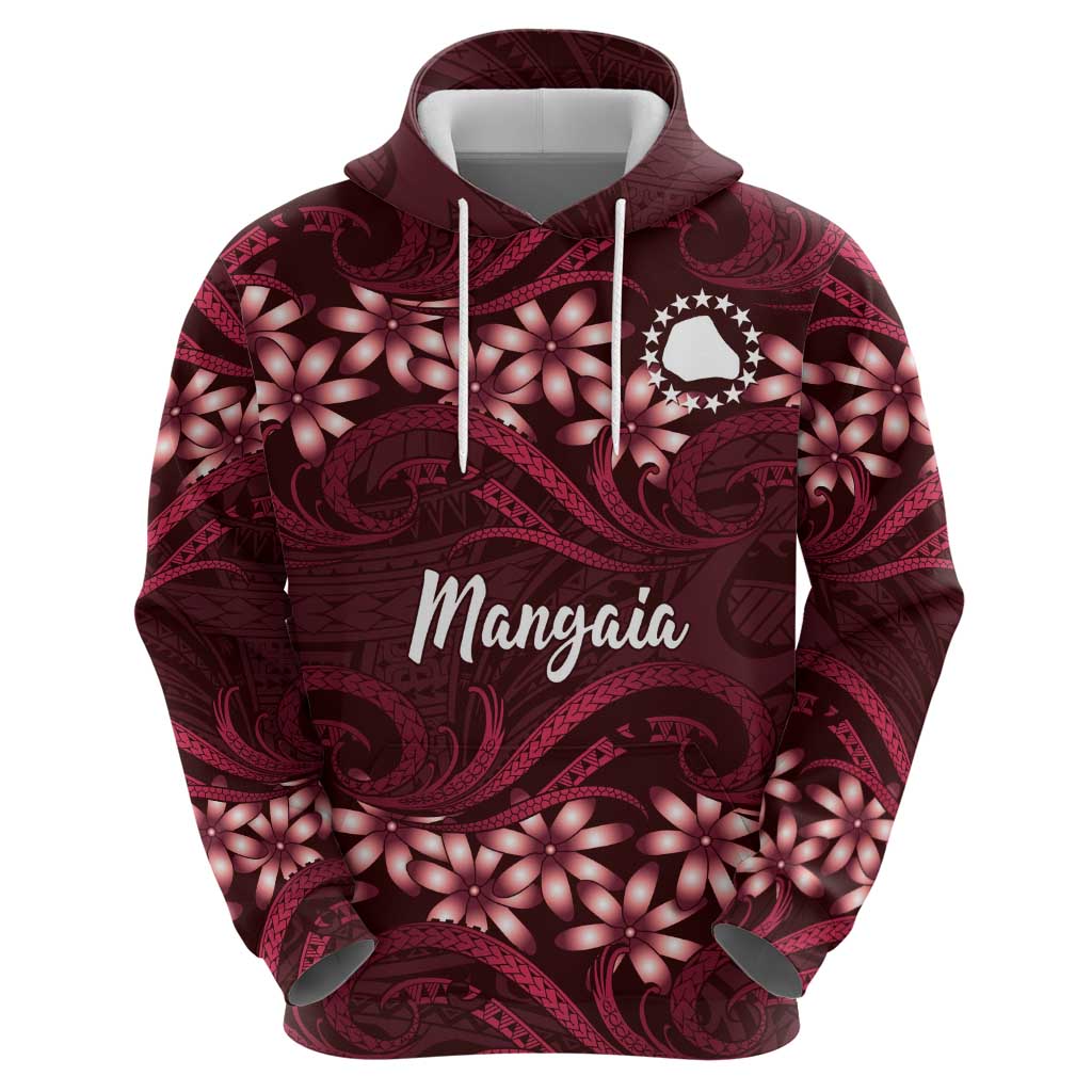 Personalised Cook Islands Mangaia Zip Hoodie Tiare Maori Polynesian Waves Tattoo LT14 - Polynesian Pride