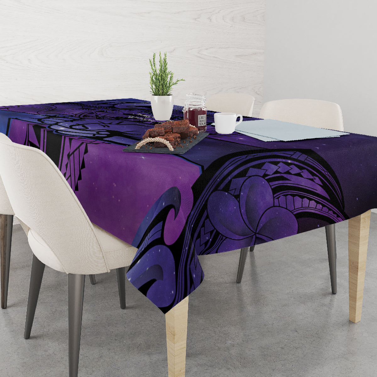 Philippines Father's Day Tablecloth Polynesian Tattoo Galaxy Vibes