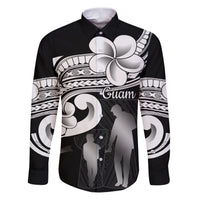 Guam Father's Day Family Matching Puletasi and Hawaiian Shirt Chamorro Latte Stone Polynesian Pattern LT14 Dad's Shirt - Long Sleeve Black - Polynesian Pride