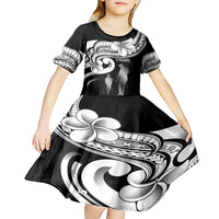Guam Father's Day Kid Short Sleeve Dress Chamorro Latte Stone Polynesian Pattern